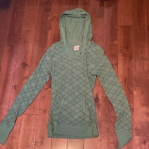 Vintage Green Hooded Women's Top